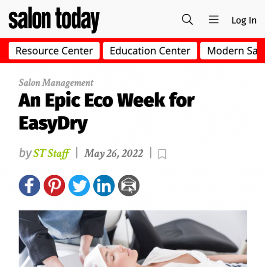 Salon Today Discusses Easydry's Epic Eco Week
