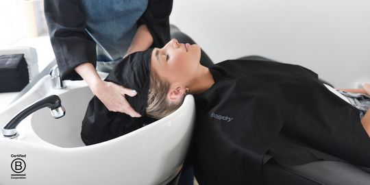 Easydry Biodegradable Towels are B Corp Certified - used to dry hair in salons across the globe.